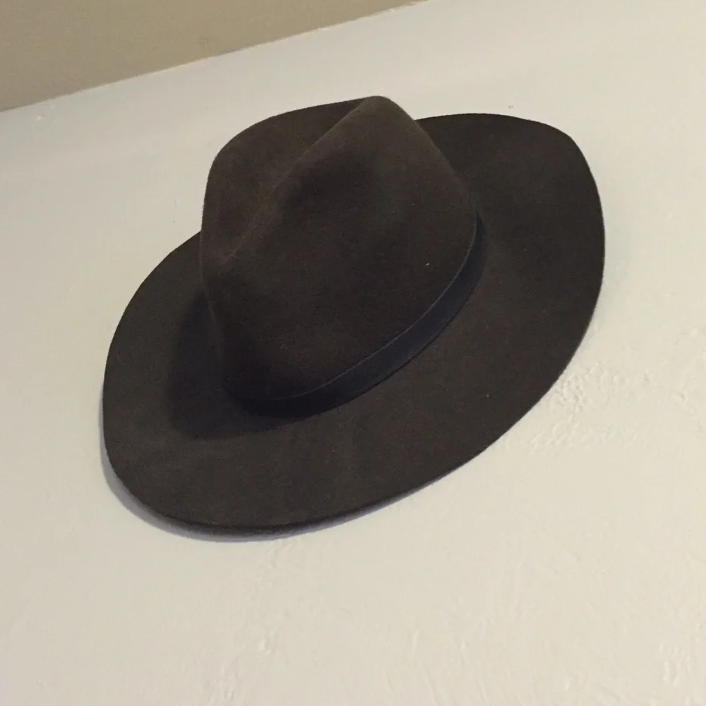 Nordstrom Wide-Brim Fedora Hat in Dark Brown